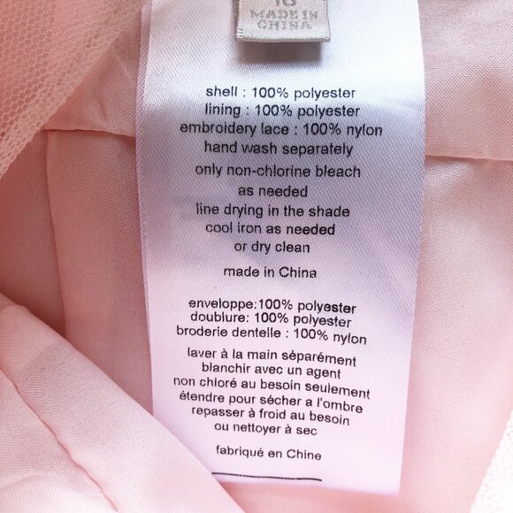 DAVID'S BRIDAL Sleeveless Embroidered Net Bridesmaid Dress Petal Pink Size 16 - Picture 9 of 16